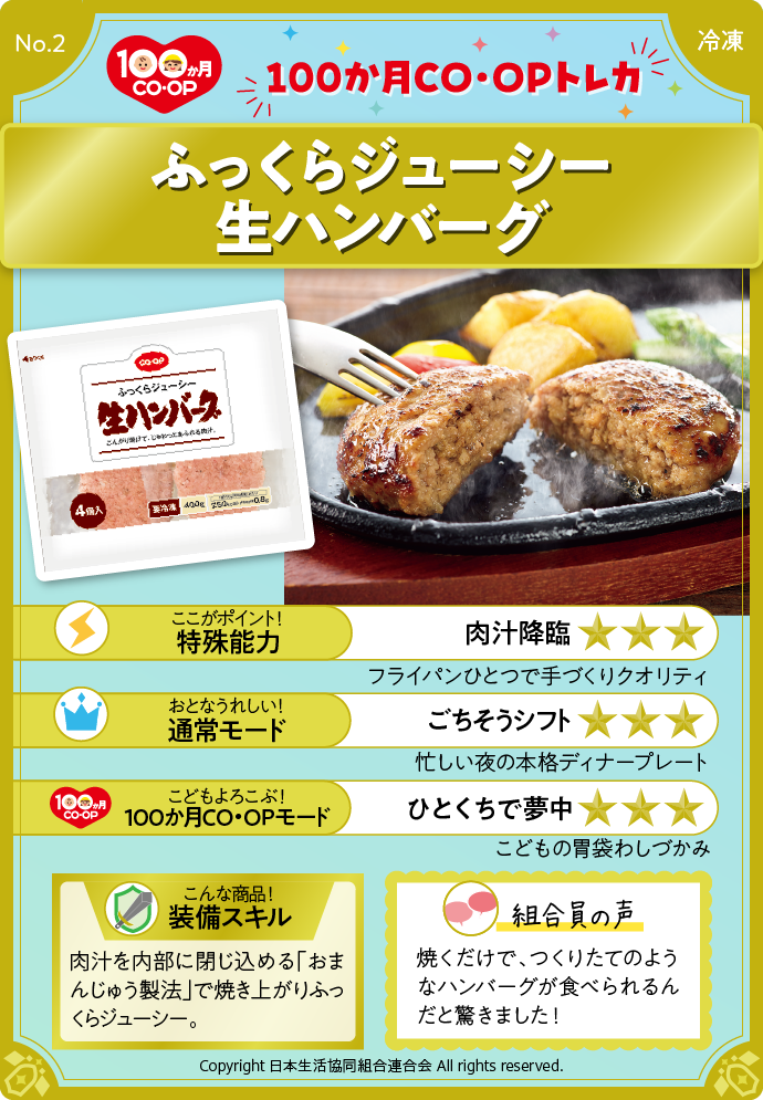 ふっくらジューシー生ハンバーグ