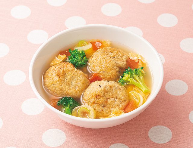 ころっと焼の卵トマトスープ