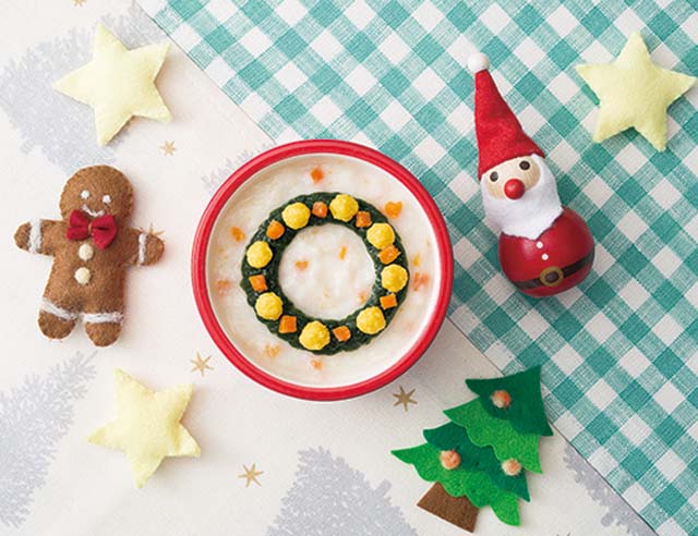 おさかなホワイトソースのクリスマスリース