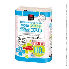 ＣＯ・ＯＰ やわらかプリントワンタッチコアノン　シングル １０５ｍｍ×１１０ｍ×６Ｒ