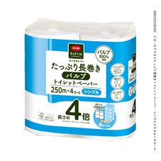 ＣＯ・ＯＰ たっぷり長巻きトイレットペーパー　シングル ２５０ｍ×４ロール