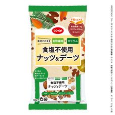 ＣＯ・ＯＰ 素材そのまま食物繊維＋カリウム　食塩不使用ナッツ＆デーツ（食物繊維、カリウム） １８ｇ×６袋