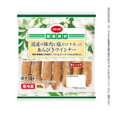ＣＯ・ＯＰ 国産の豚肉と塩だけで作ったあらびきウインナー ９５ｇ（標準７本入）