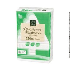 ＣＯ・ＯＰ グリーンキーパー　再生紙ティシュ（ソフトパック） ２２０組×５パック
