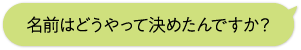 名前はどうやって決めたんですか？