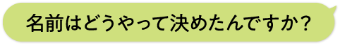 名前はどうやって決めたんですか？
