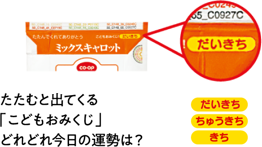 たたむと出てくる「こどもおみくじ」どれどれ今日の運勢は？