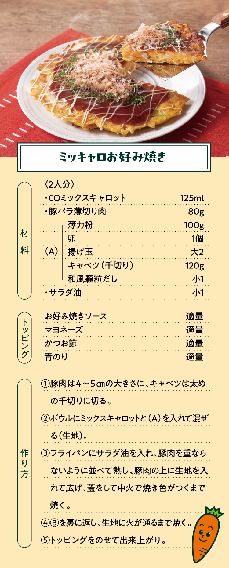 ミッキャロお好み焼き