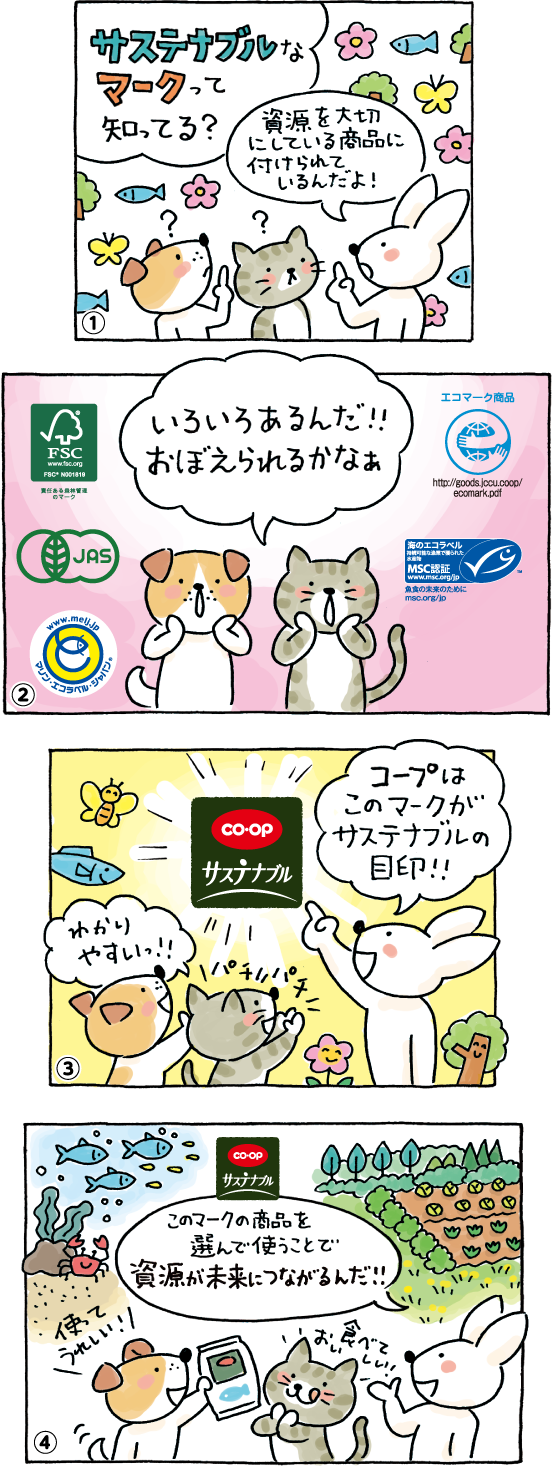 マンガ「未来につながる商品を選ぼう！」