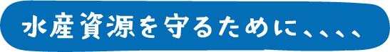 水産資源を守るために、、、、